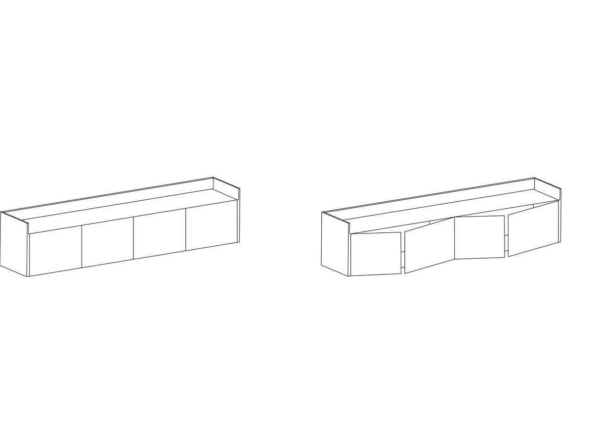 Punt Stockholm Long Sideboard, technical drawing