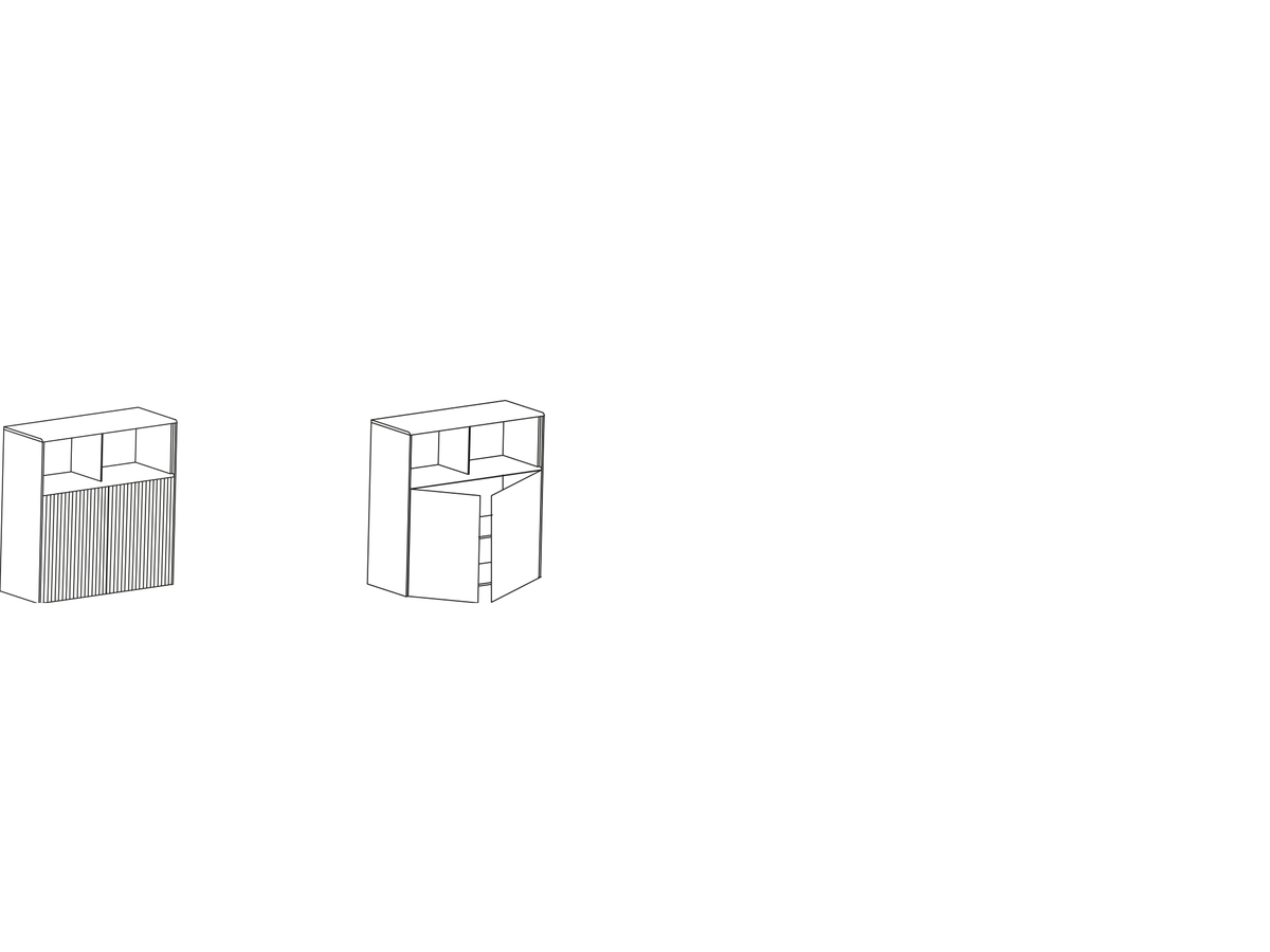 Punt Malmö Cupboard, technical drawing