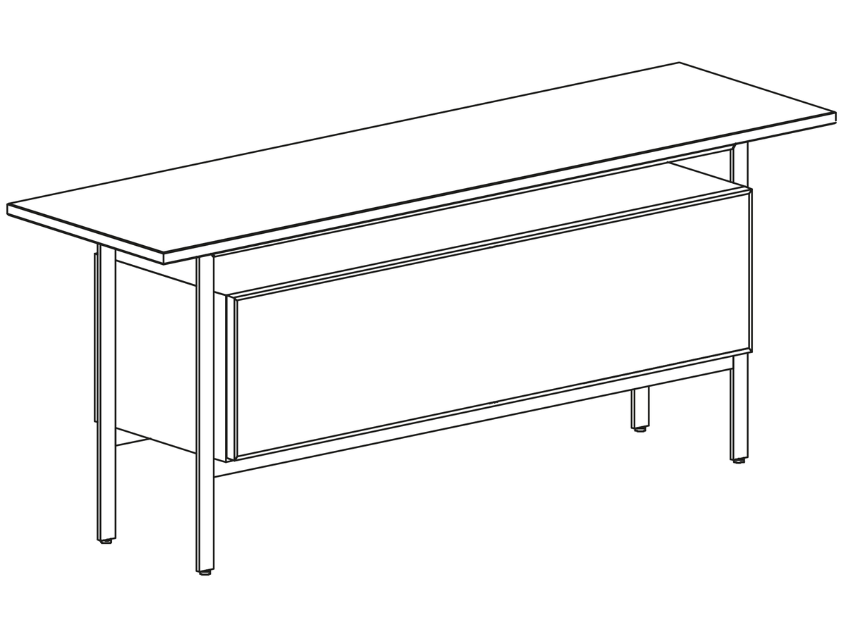 Punt Chicago Sideboard with Wooden Doors, technical drawing