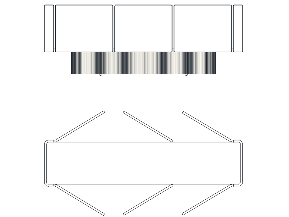 Punt Dune Sideboard, technical drawing