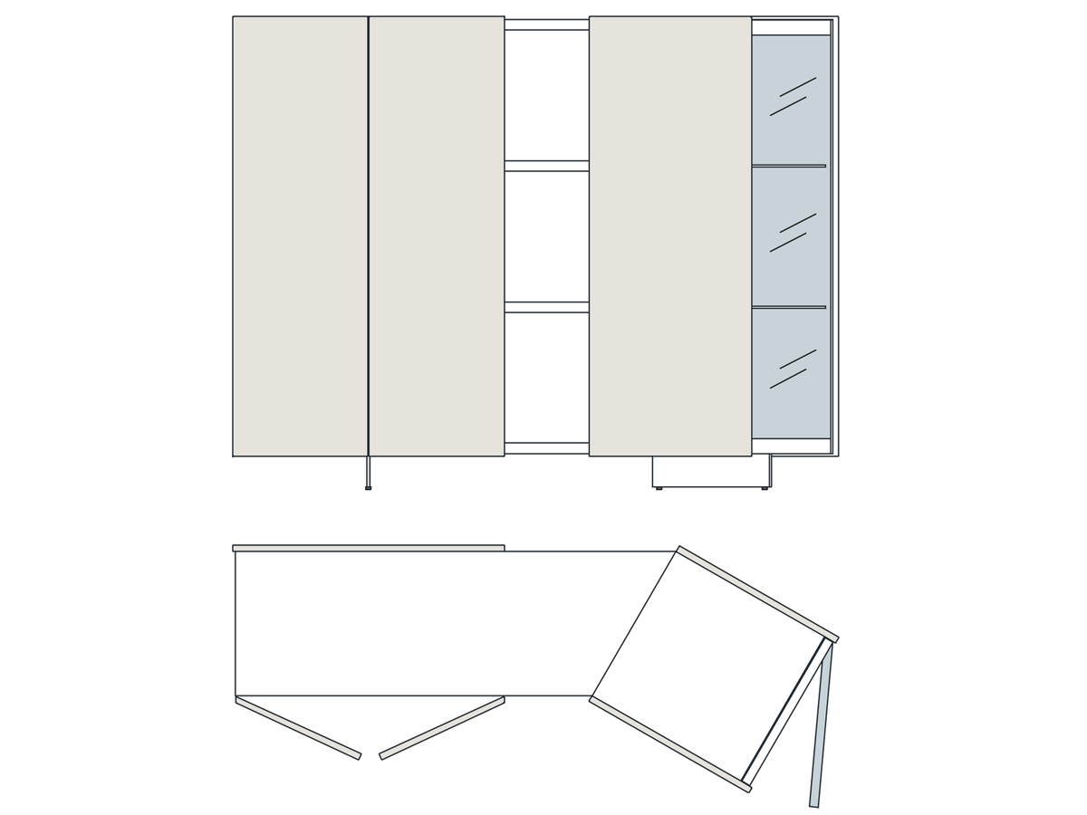 Punt Toscana Firenze Cupboard, technical drawing
