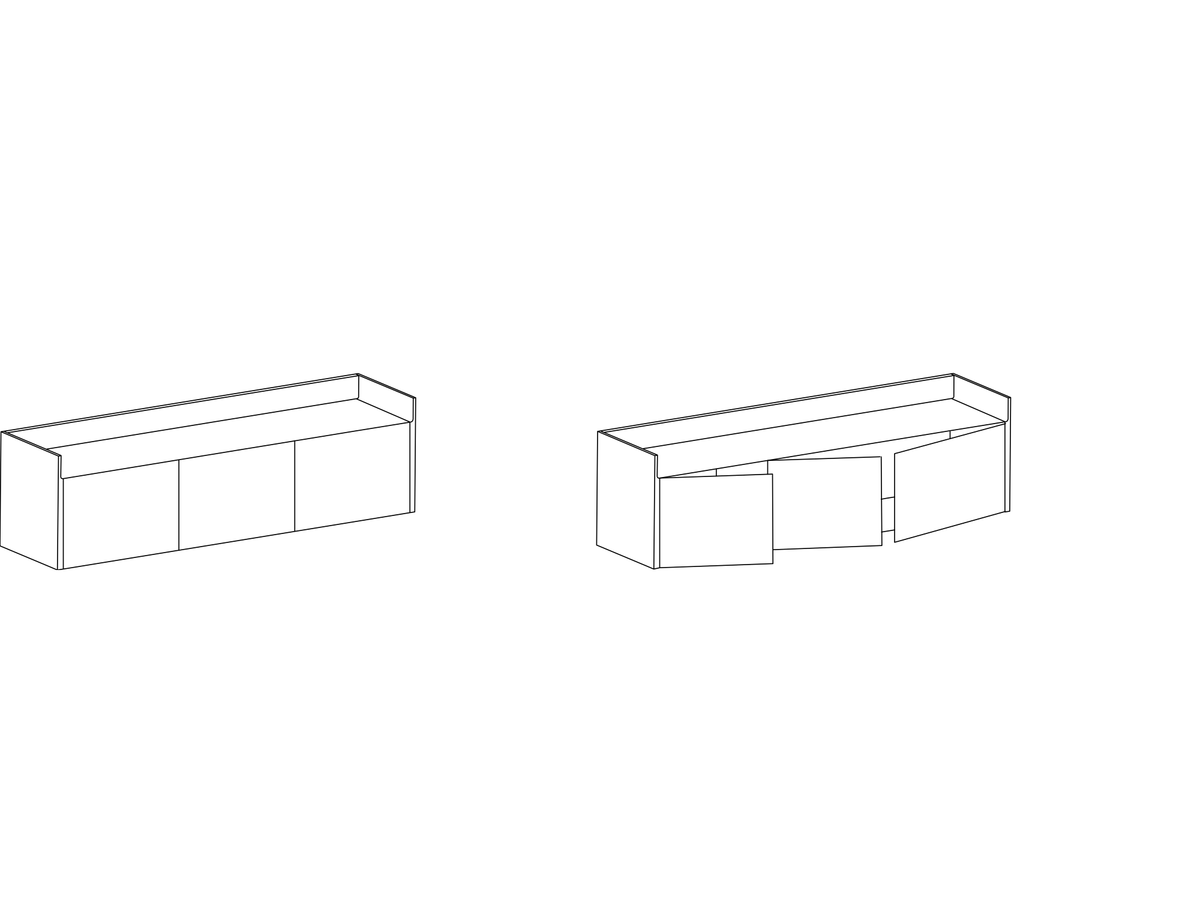 Punt Stockholm Sideboard, technical drawing
