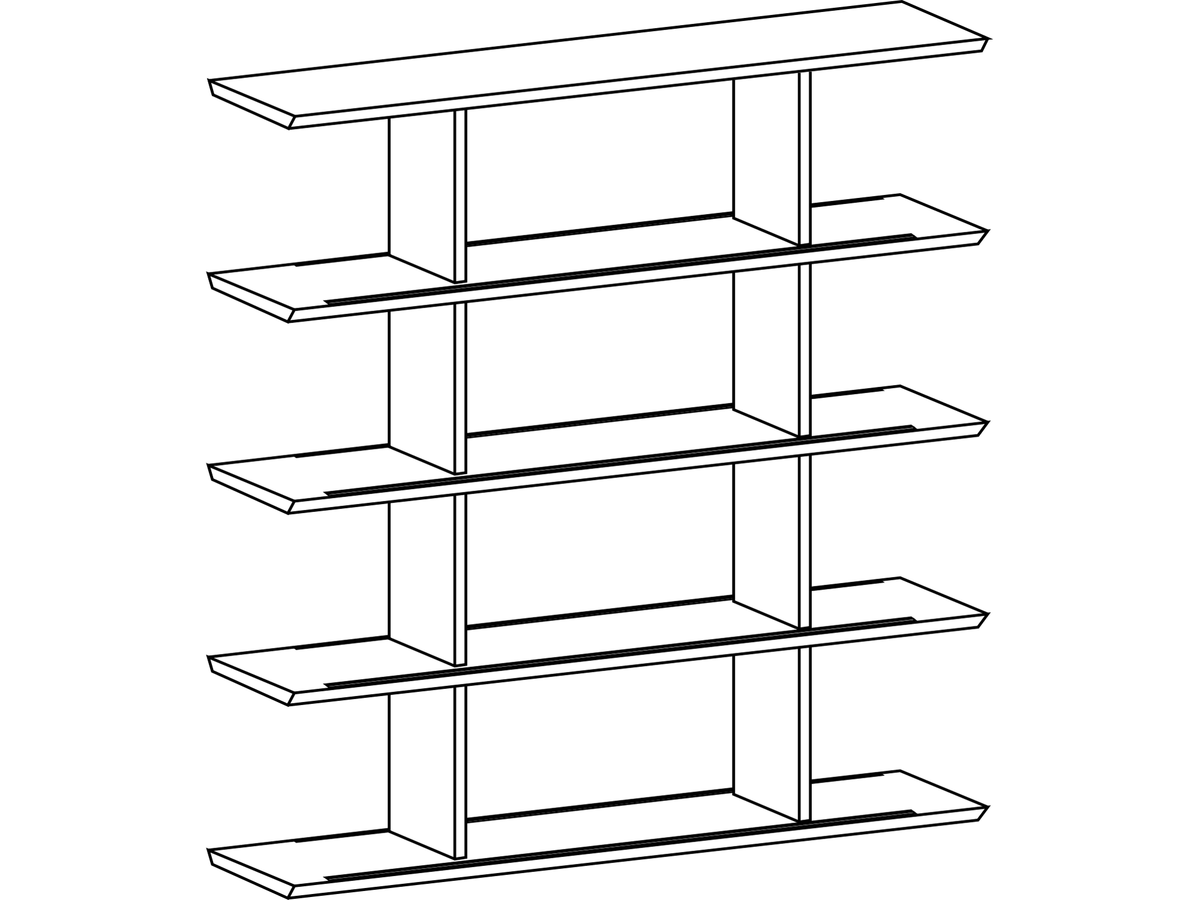 Punt Stockholm Bookshelf, technical drawing