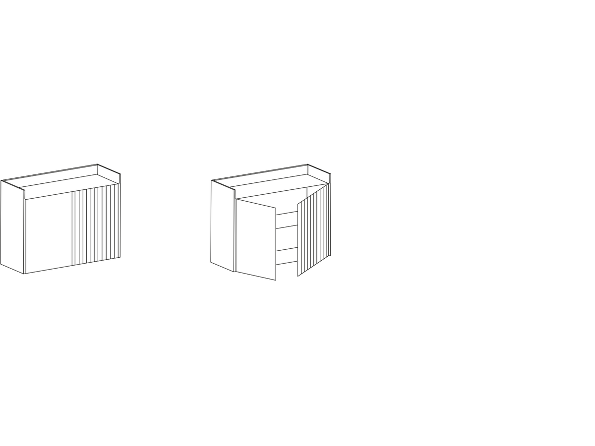 Punt Stockholm Cupboard, technical drawing