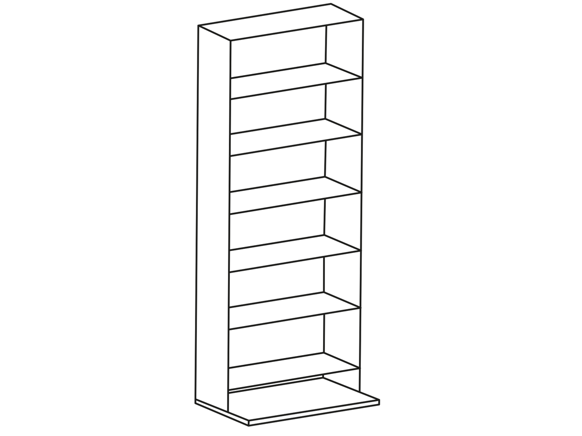 Punt Literatura Classic Bookshelf, technical drawing