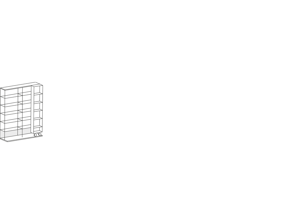 Punt Literatura Open Bookshelf, technical drawing