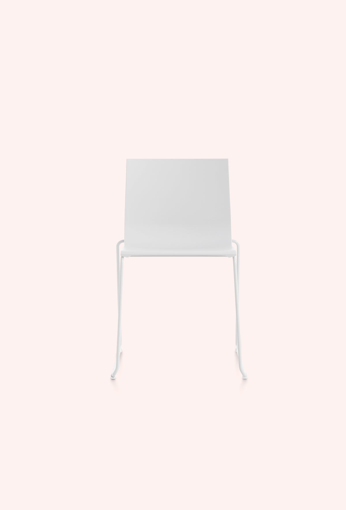 Diabla Vent dining chair in white, front view