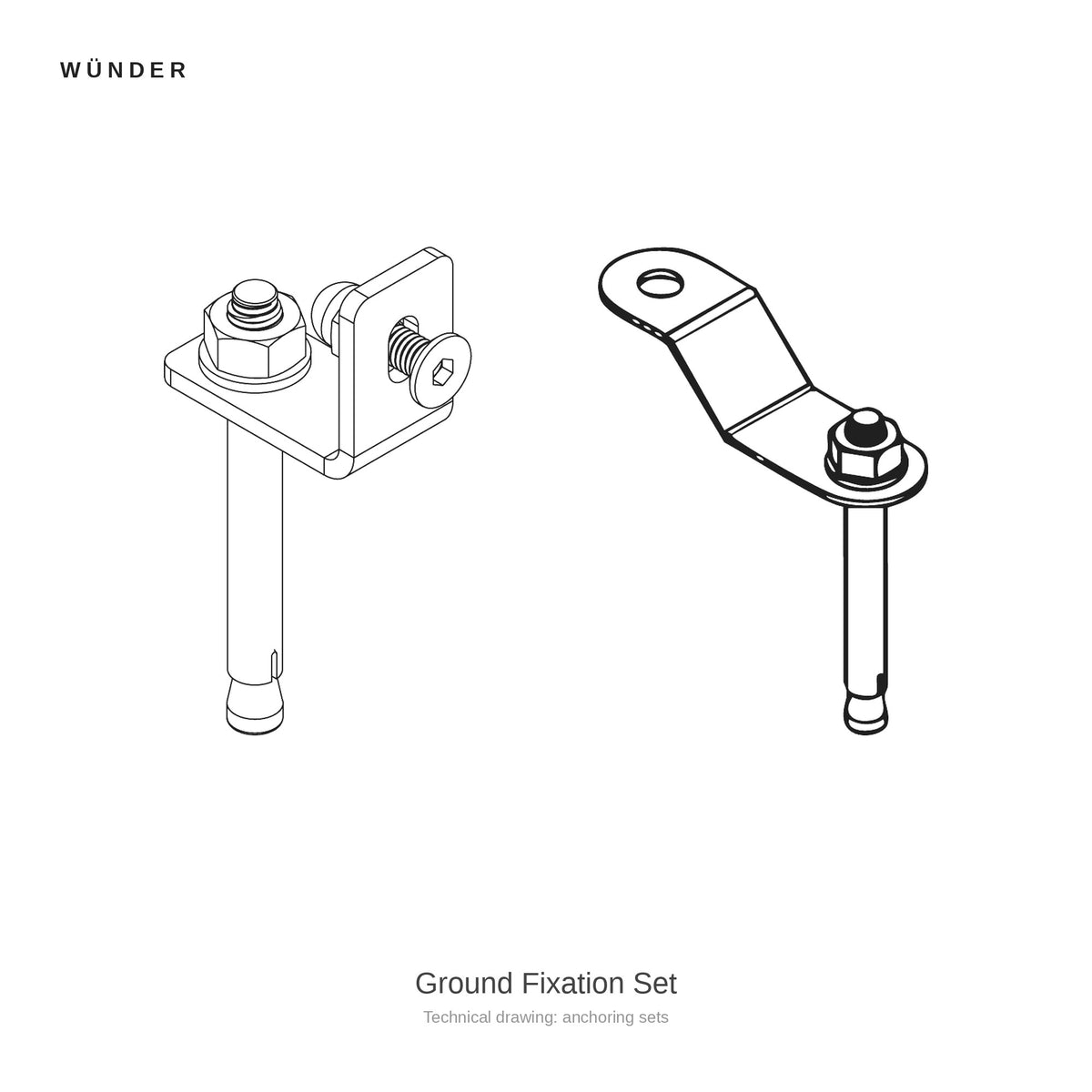 Wünder Ground Fixation Set, technical drawing