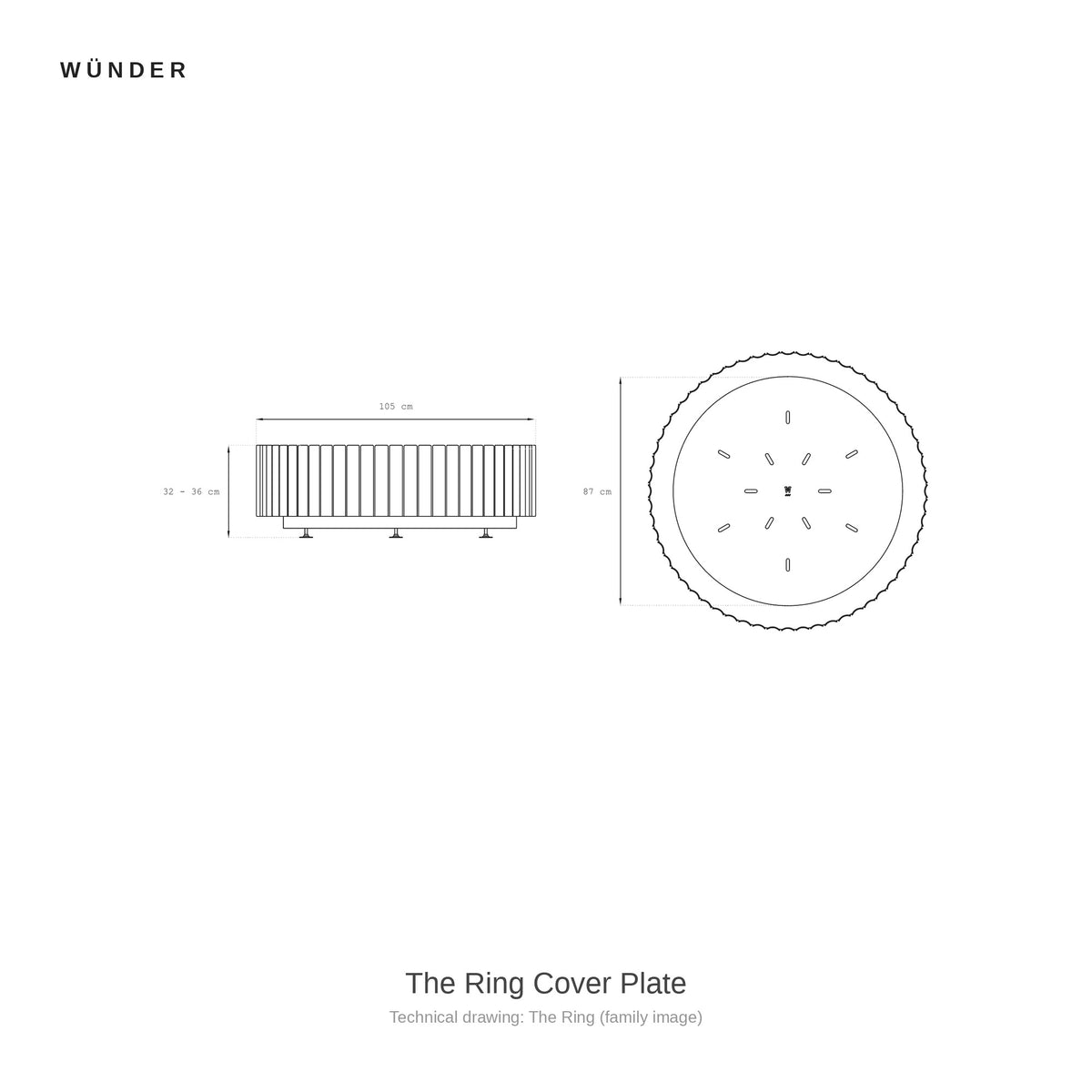 Wünder The Ring Cover Plate, technical drawing