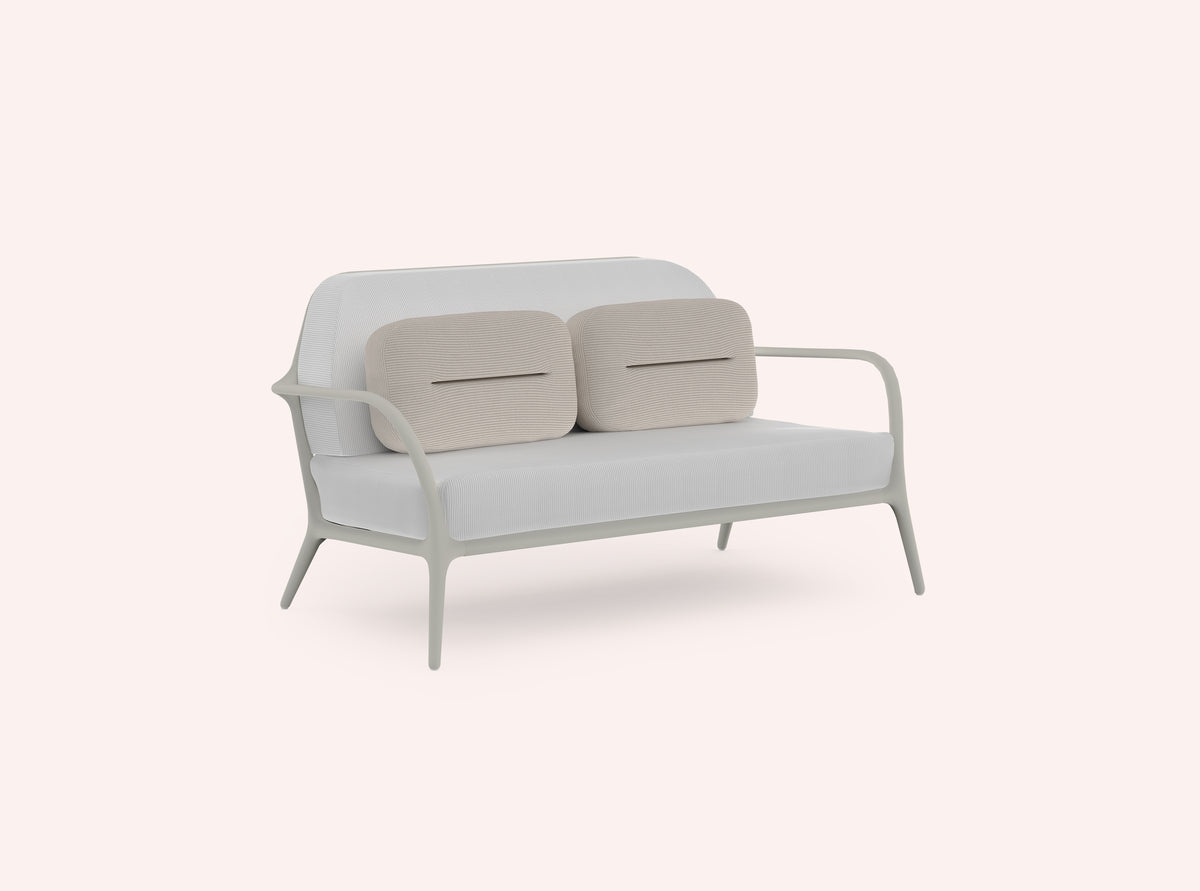 Diabla Xaloc 2 Seat Compact Sofa, Agate grey frame, Tulum White mat