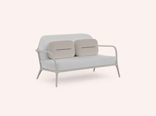 Diabla Xaloc 2 Seat Compact Sofa, Agate grey frame, Tulum White mat