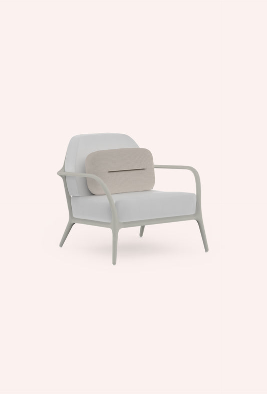 Diabla Xaloc Club Chair, Agate grey frame, Tulum White mat