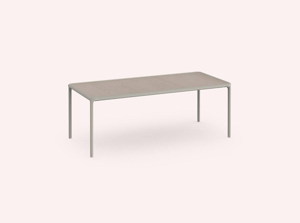 Diabla Xaloc Dining Table 200 x 90 cm, Agate grey frame, Danae porcelain top